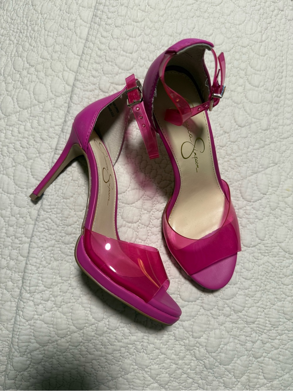 Jessica Simpson Hot Pink Ankle-Strap Stiletto Sandals